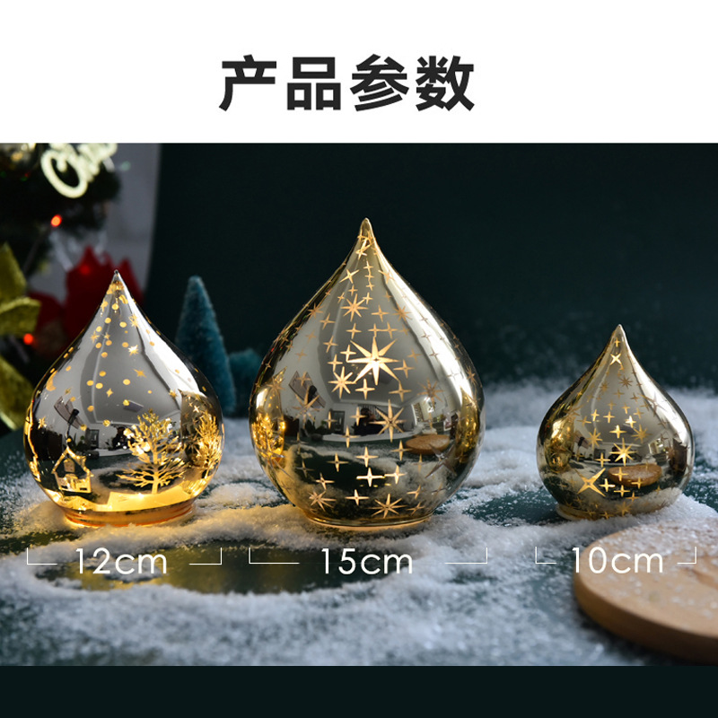 Fábrica al por mayor de Navidad bola de cristal decorativa lámpara de cristal LED luminosa decoración de escritorio decorativa de Navidad luz de la noche