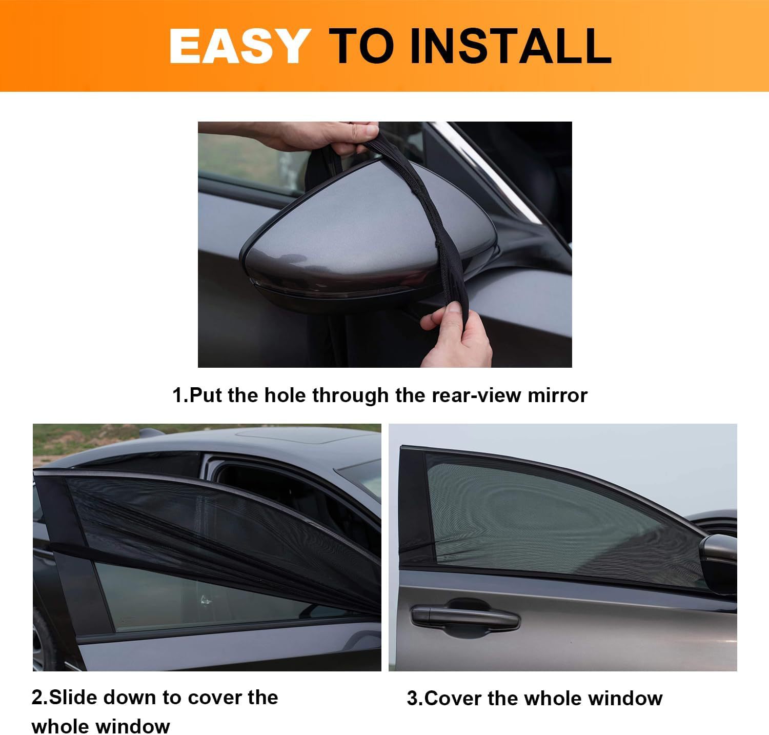 Universal Retractable Camping Car Front Side Curtain Super Elastic Mesh Window Sunshade Curtain Cover Car Sunshade