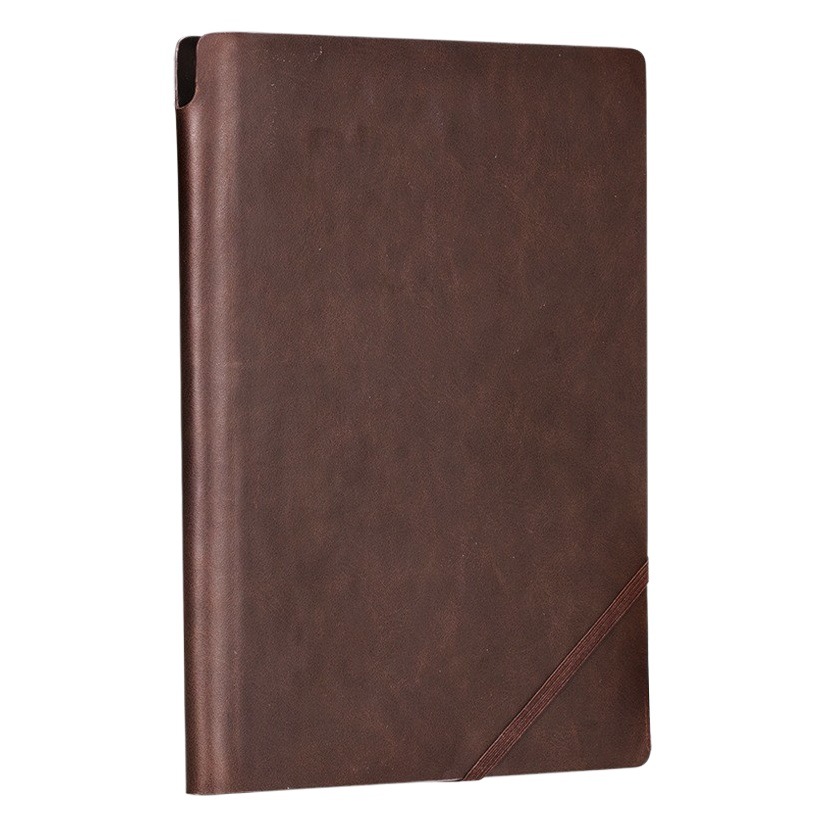 Deli 22259/22260 gran cuaderno de negocios Correa oblicua cuaderno de cuero vintage cuaderno de conferencias