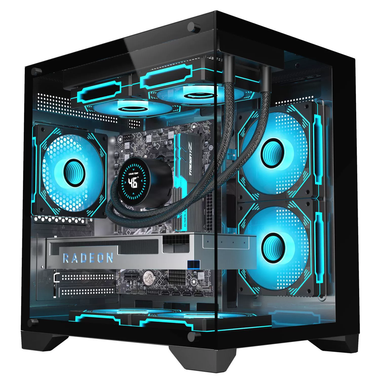 Корпус десктоп с прозрачной боковой панелью, одиночный ITX/mATX, корпус для игровых сборок DIY, смелый дизайн морской панорамы