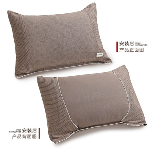 Single pillowcase pure cotton hotel pillowcase pure cotton pillowcase jacquard anti-slobber household pillowcase pillow core protective cover