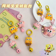 Large New SpongeBob Keychain Cute Cartoon Paisley Pendant Student Backpack Baby Pendant Accessories 