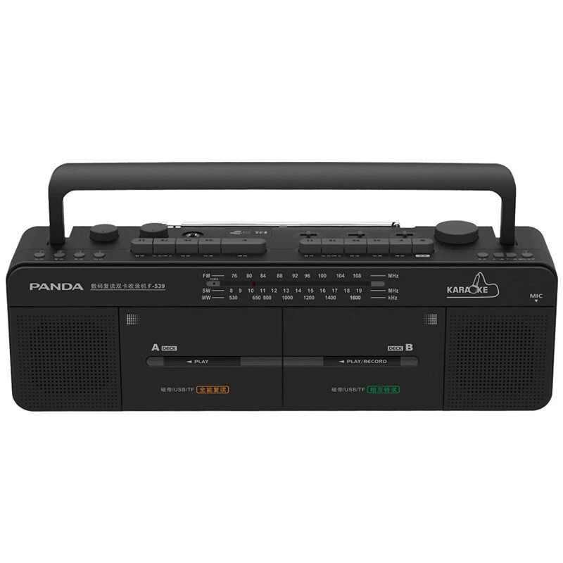 Panda F-539 стерео магнитофон запись Ностальгический двухкарточный кассетный плеер старый Винтаж