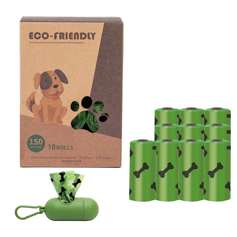 Transfronterizo en stock al por mayor 1,5 Bolsa de basura para mascotas de seda en caja bolsa de caca EPI bolsa de caca degradable bolsa de caca