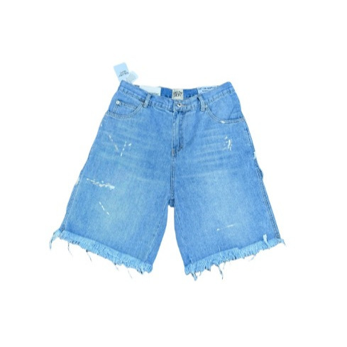 American High-Quality Streetwear Heavyweight Half-Shorts Retro Distressed Loose Shorts Men's Denim Shorts