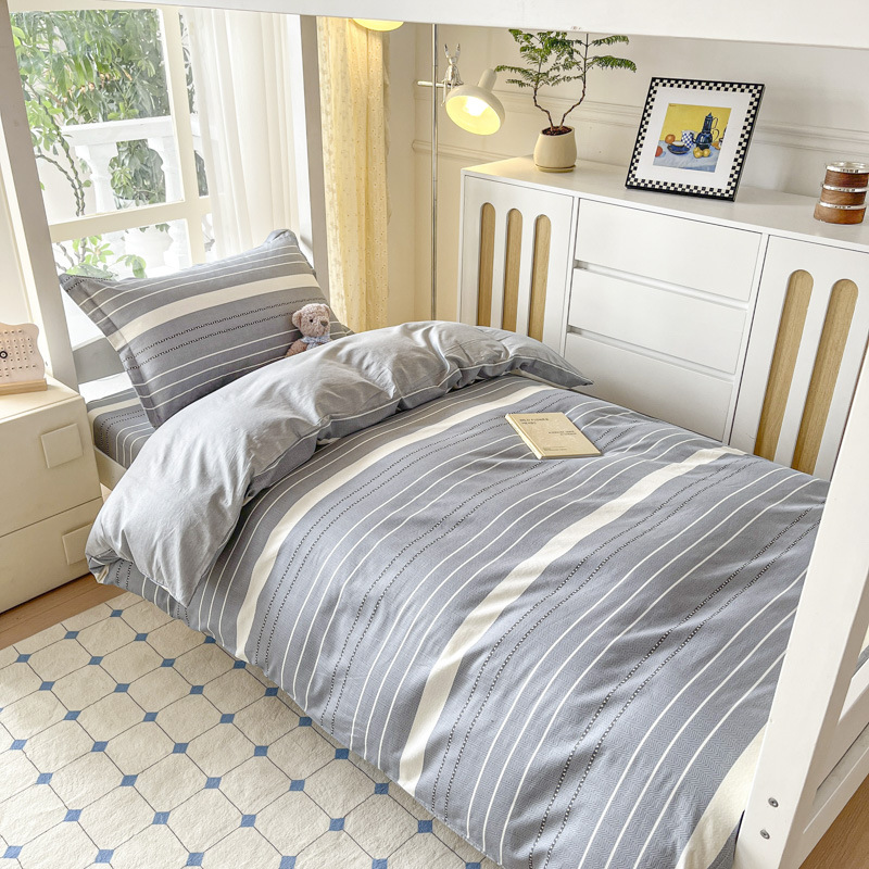 Ropa de cama de tres piezas de algodón para dormitorio de estudiantes universitarios, ropa de cama de algodón, funda de edredón, colchón de seis piezas, bolso de check-in