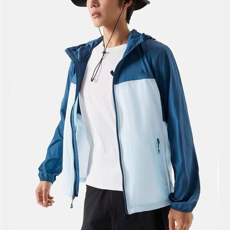 Outdoor North Face Cool Sun Protection Clothing for Men and Women, Summer Uv Protection, Lightweight, Breathable, Waterproof, Color-Blocking Skin Jacket