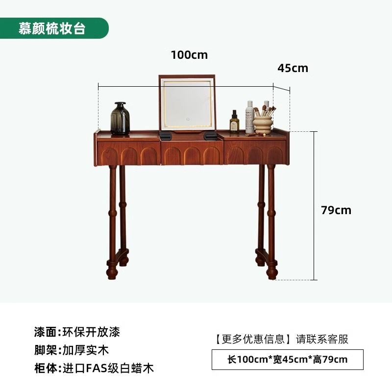 Tocador abatible Danfans Escritorio dos en uno de estilo antiguo francés Mesa de tocador Armario de almacenamiento