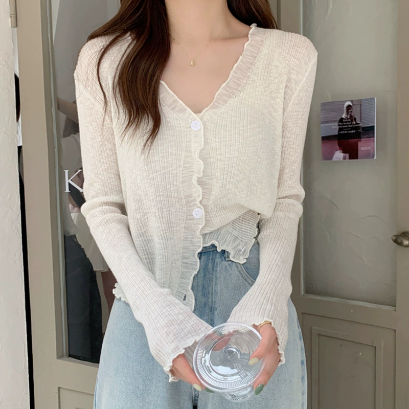 Женский летний тонкий вязаный кардиган 2025 года, маленькая накидка, сетчатая блузка, короткая куртка, модный