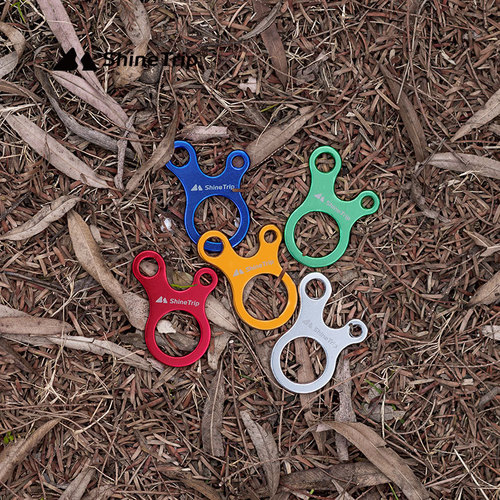 Shanqu carabiner outdoor 3-hole quick knotting tool tent adjustment buckle snail wind rope buckle anti-slip tightening EDC