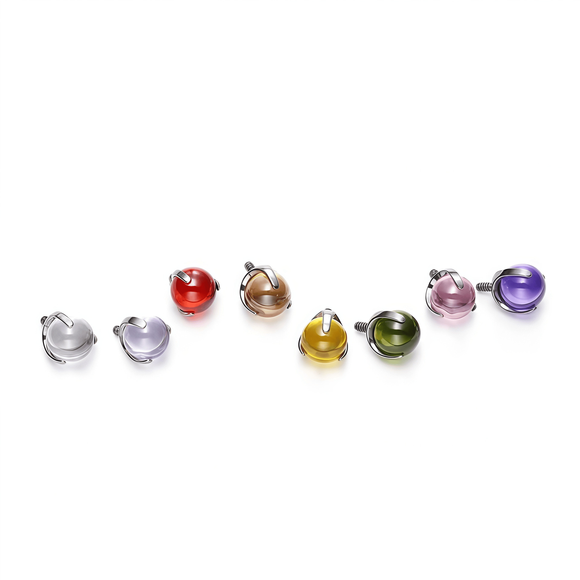 F136 Titanium Ball Three-Claw Zircon Lip Nose Tongue Nail Piercing Jewelry 1.2mm x 5.0mm detail image 8