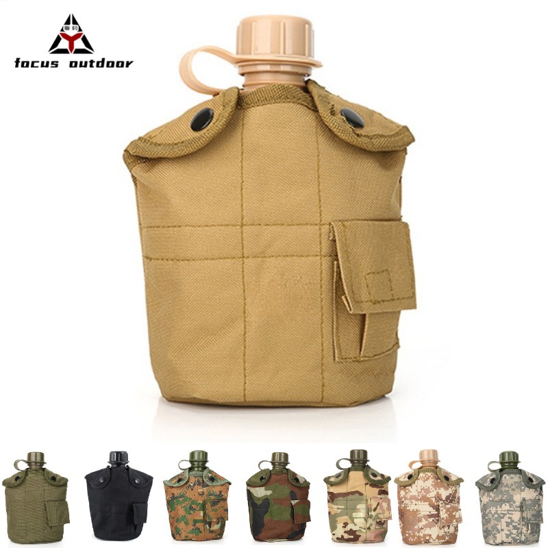 Deportes al aire libre suministros montaña camping utensilios de cocina americana hervidor de tres piezas ventiladores militares camuflaje táctico hervidor