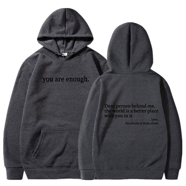 Dark gray with logo + black letters in front and back