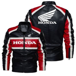 2023 new motorcycle style leather jacket racing grand stand collar leather jacket spring and autumn without velvet coat
