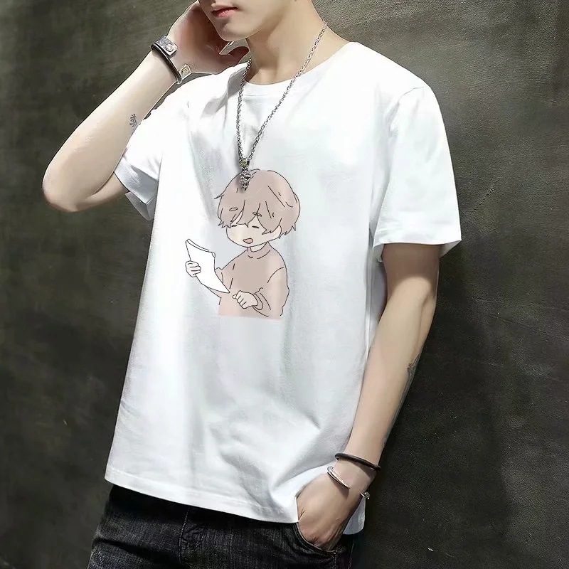 Men's Short-Sleeved T-Shirt 2026 Summer Korean Style Trendy New Student Clothing Half-Sleeved Youth T-Shirt Base Shirt