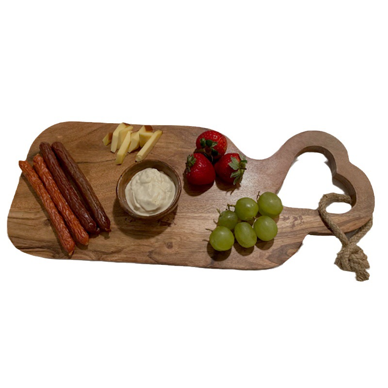 Tabla de cortar de madera creativa en forma de corazón mango tabla de cortar pan de hogar bandeja de postre plato de desayuno queso tabla de queso