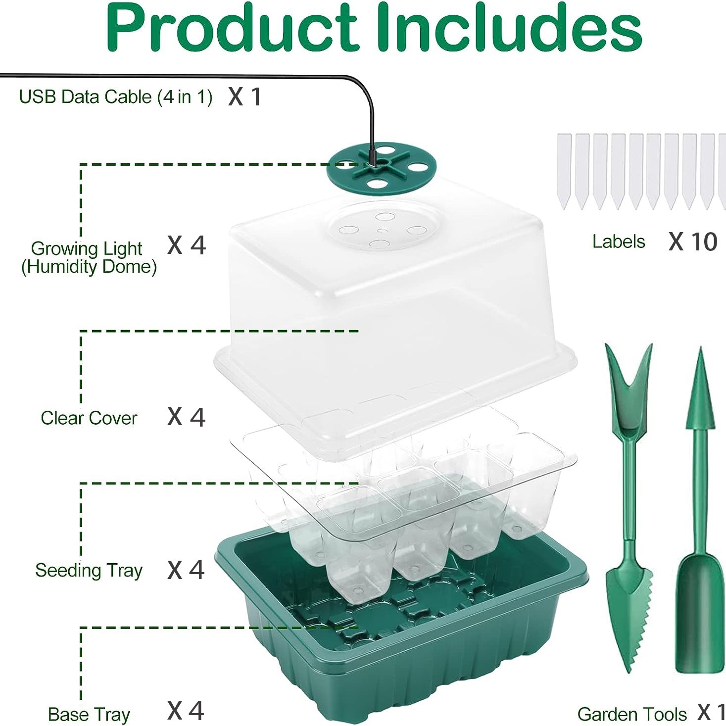 Actualizado espectro completo profesional 8 lámpara redonda plántulas + 12 Agujeros 4 traje de alta cubierta de plántulas olla