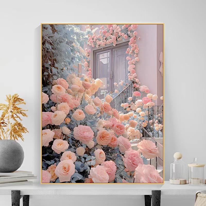 Fábrica directa de un agente DiDi pintura al óleo digital camélia flor de acrílico curar simple pintura al óleo decorativa