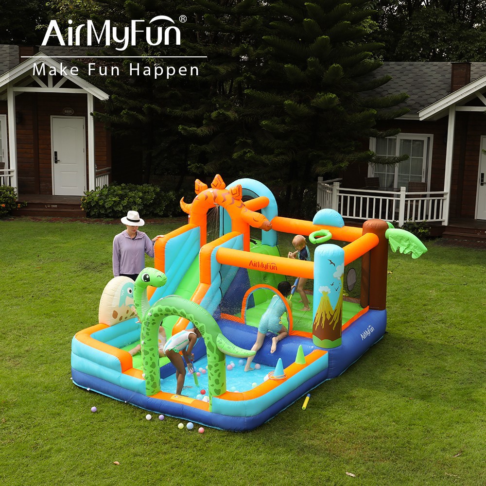 AMF | Hogar para niños Castillo inflable Pequeño parque de fiesta al aire libre Esquí inflable Camas de salto Pequeño castillo para niños