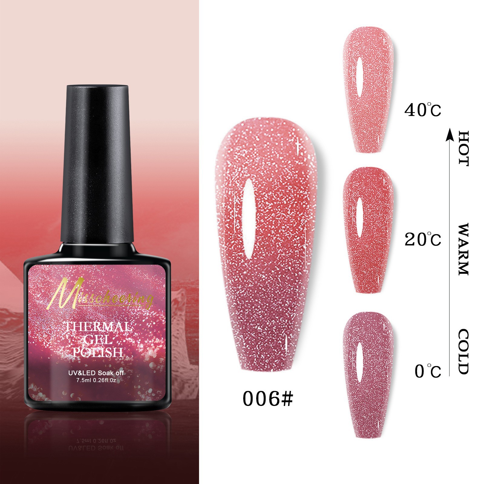 Esmalte de uñas de gel con efecto aurora que cambia con la temperatura, gel de diamante opal, gel de fototerapia de tres etapas que cambia con la temperatura, juego al por mayor.