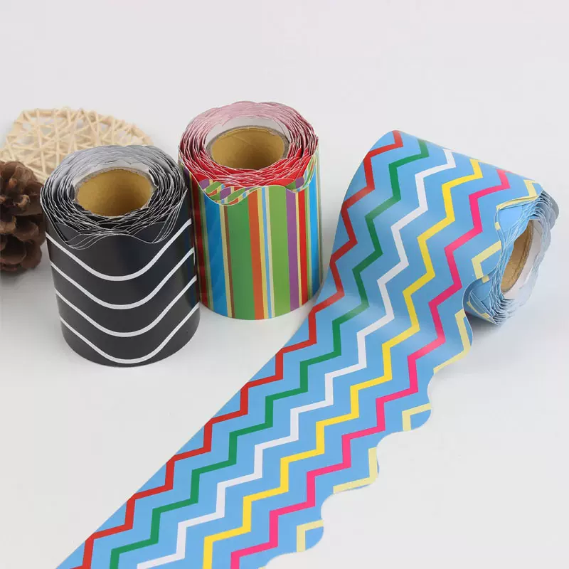 亚马逊教室装饰纸小学幼儿园布告栏边框纸线条款黑板手工创意纸质