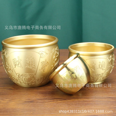 Brass Millet Pot Wealth Accumulating Treasure Pot Ornament Pure Copper Millet Pot Copper Basin Rice Attracting Gold Toad Copper Pot Money Storage Pot