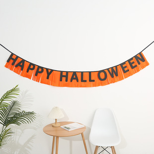 Amazon halloween decoration Garland pull flag happy halloween ghost festival party letter pull flag hanging flag