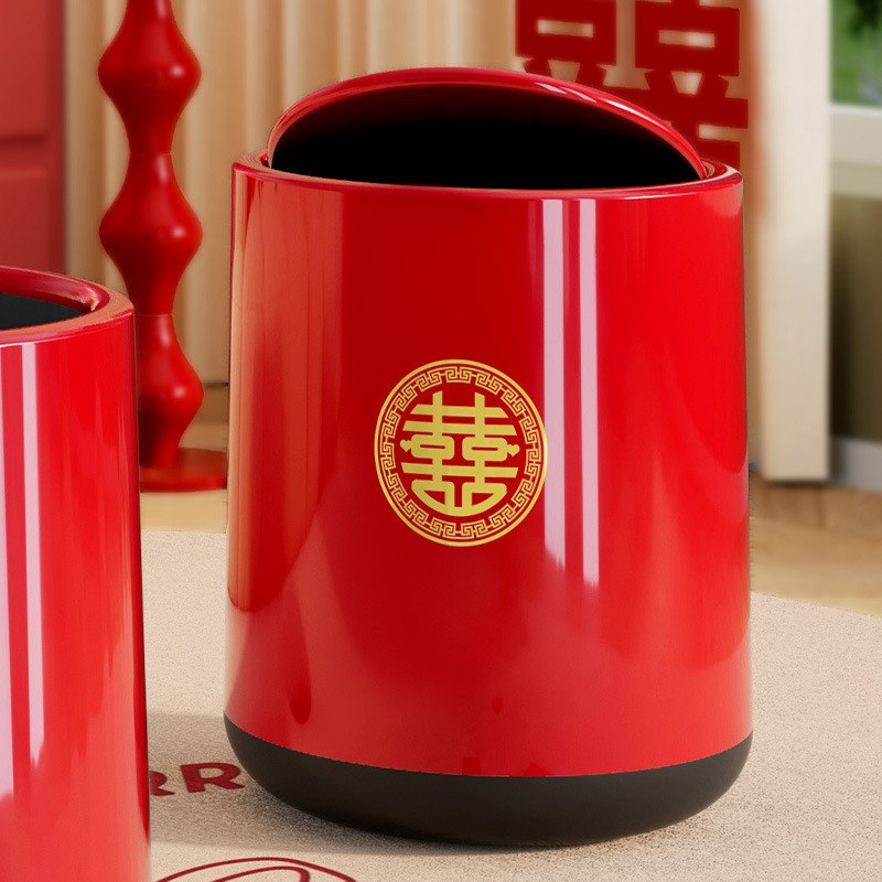 Wedding Red Festive Trash Can Wedding Room Decoration Bathroom Kitchen Living Room Home Wedding Dowry Paper Basket Wedding Red Festive Trash Can Wedding Room Decoration Bathroom Kitchen Living Room Home Wedding Dowry Paper Basket