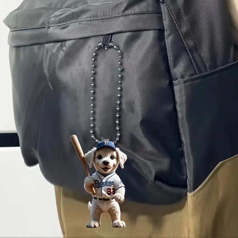 Creativo y lindo perrito de béisbol acrílico nuevo colgante plano transfronterizo nuevo colgante de automóvil colgante mochila