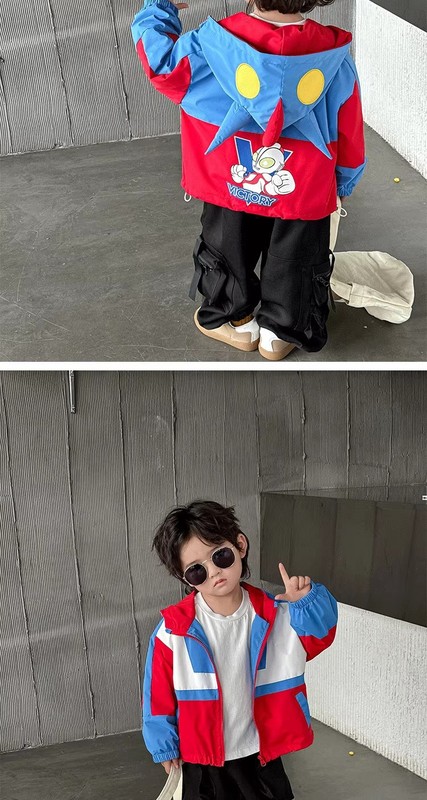 男童奥特曼春秋衣服外套儿童冲锋衣春装上衣超人服装童装薄款韩版|undefined