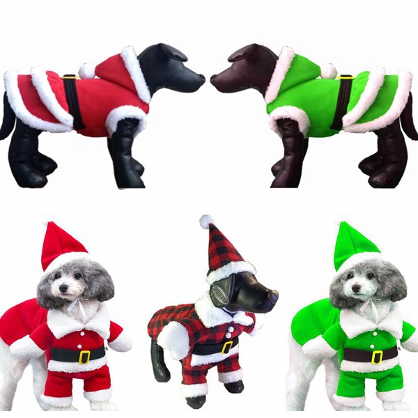 Ropa para mascotas más ropa de perro de terciopelo, ropa de transformación de Navidad de otoño e invierno para perros pequeños, ropa de Papá Noel, ropa de gato
