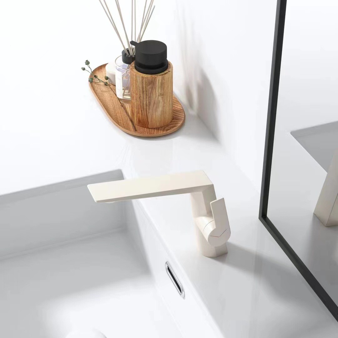 Uno por uno baño gabinete de cobre trefilado pistola gris cuenca grifo luz lujo estilo undercounter Cuenca del grifo caliente y fría