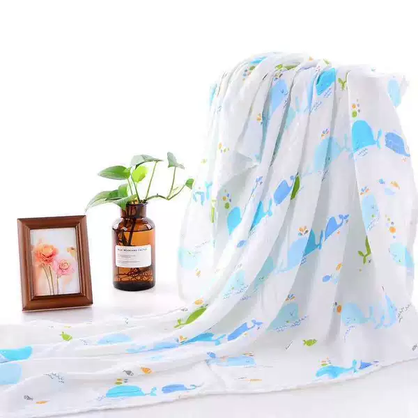 Big head whale double layer bamboo cotton 110*120✓
