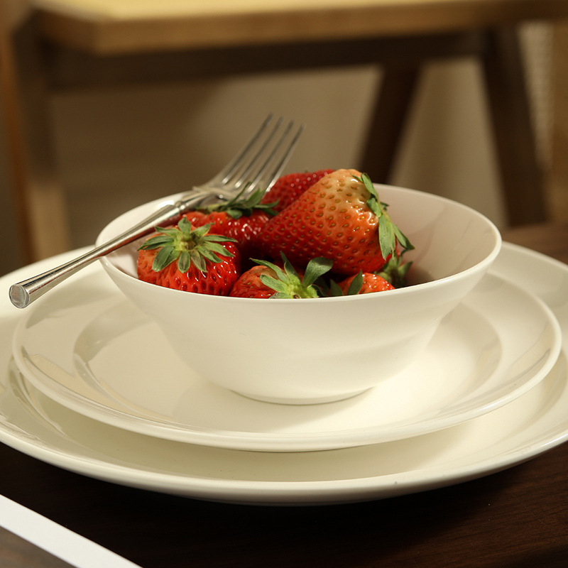 Ins Nordic Style Creative Ceramic Tableware suit Salah Bowl Breakfast Oat Bowl Dessert Western Food Plate Household Soup Plate