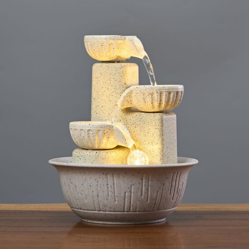 Flowing Water Fortune-Attracting Ornament, Small Fountain for Living Room Tabletop, Coffee Table Circulating Water, Office Feng Shui Wheel, Landscape Decoration Flowing Water Fortune-Attracting Ornament, Small Fountain for Living Room Tabletop, Coffee Table Circulating Water, Office Feng Shui Wheel, Landscape Decoration