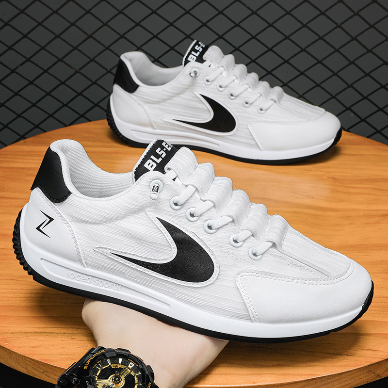 Zapatos de los hombres de verano nuevo transpirable zapatos blancos con cordones zapatillas casuales jóvenes corriendo zapatos de argán