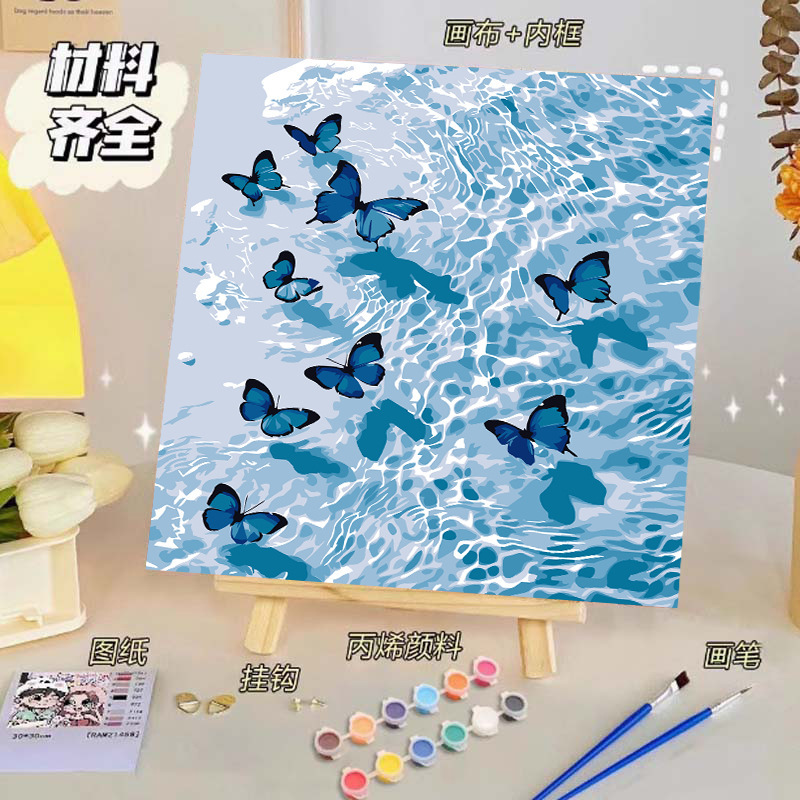 バラのデジタル油絵diy子供の塗り絵の高級感手作りの風景の花の対外貿易の露店の商品|undefined