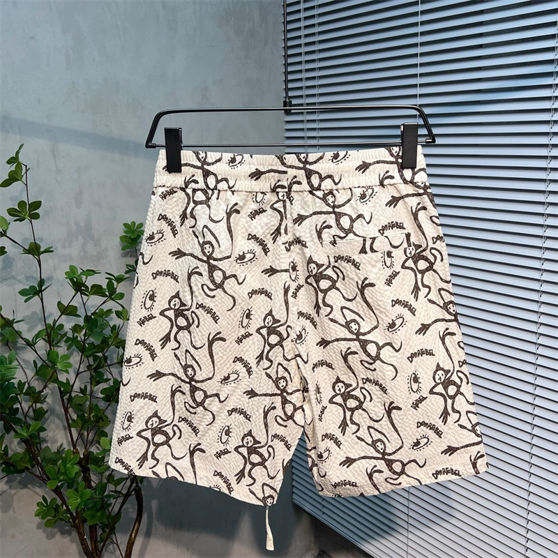 Men's Floral Print Athletic Shorts Trendy Summer Casual Fashion Thin Five Point Pants Cool Versatile Beach Wear_viptrois.com