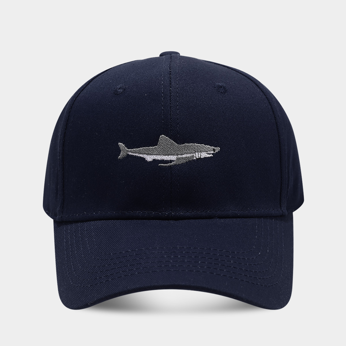AliExpress transfronteriza de comercio electrónico de la venta caliente gorra de béisbol bordado de tiburón de algodón vintage gorra de pico al aire libre de viaje sombrero para el sol