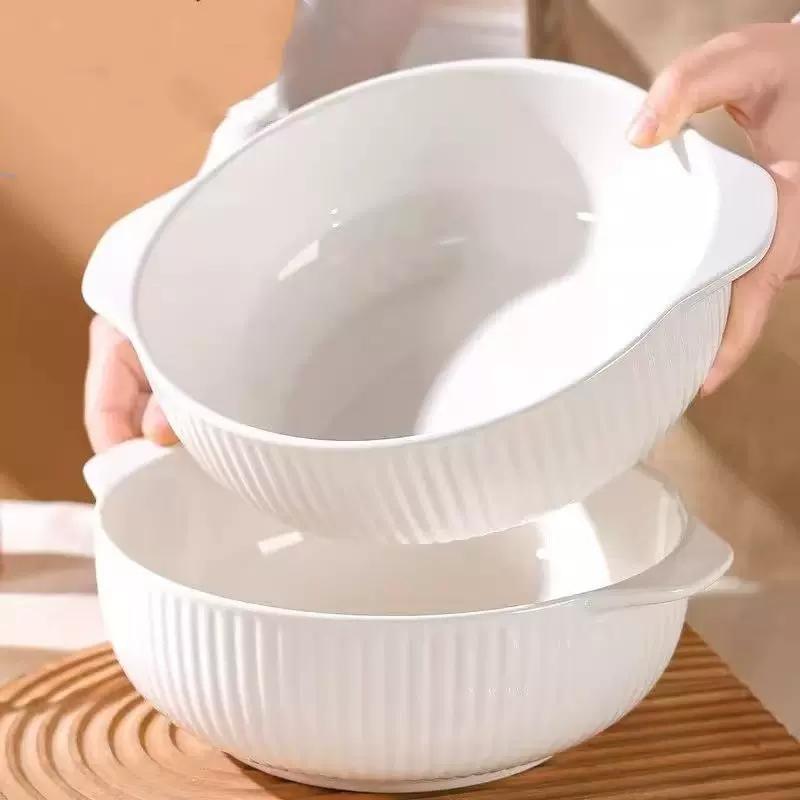汤碗家用陶瓷大盆碗大号酸菜鱼大碗双耳简约毛血旺水煮鱼专用汤盆