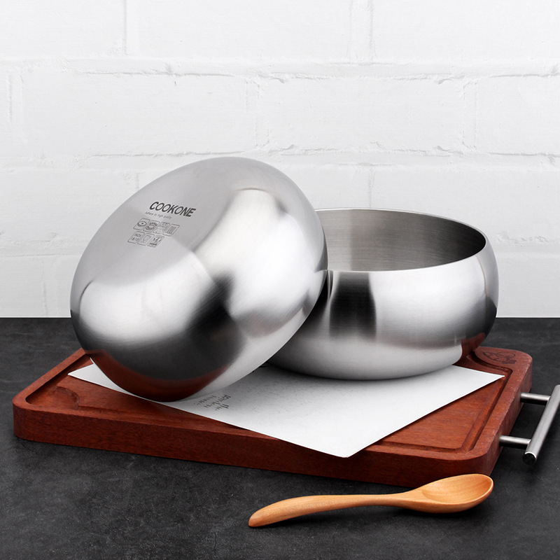 18 / 10 acero inoxidable de tres capas de acero manzana sopa tazón de sopa tazón de fideos se puede calentar a fuego abierto sin escoger la preparación de la estufa y fideos