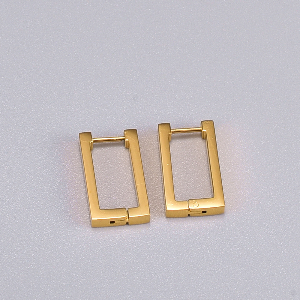 Wholesale Fashion Geometric Rectangular Titanium Steel Earrings display picture 1