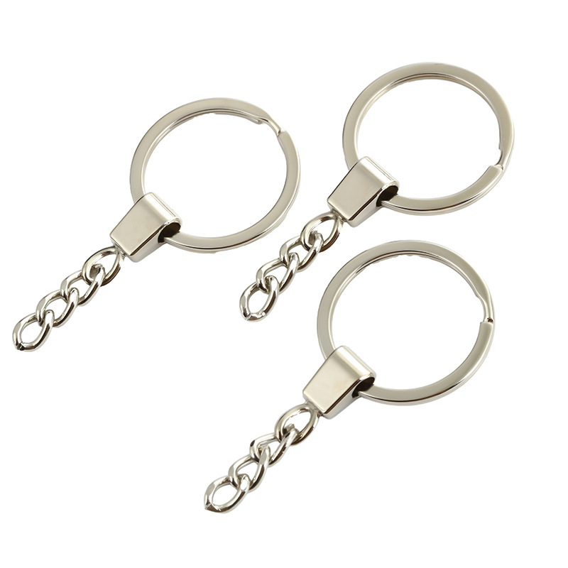 30mmフラットリングの四角のキーホルダーと太い合金チェーンのアクセサリーのキーホルダーのペンダントの材料|undefined