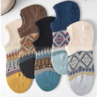 Socks men's socks spring and summer thin deodorant sweat-absorbent cross-border Amazon double-needle double-channel socks invisible socks wholesale