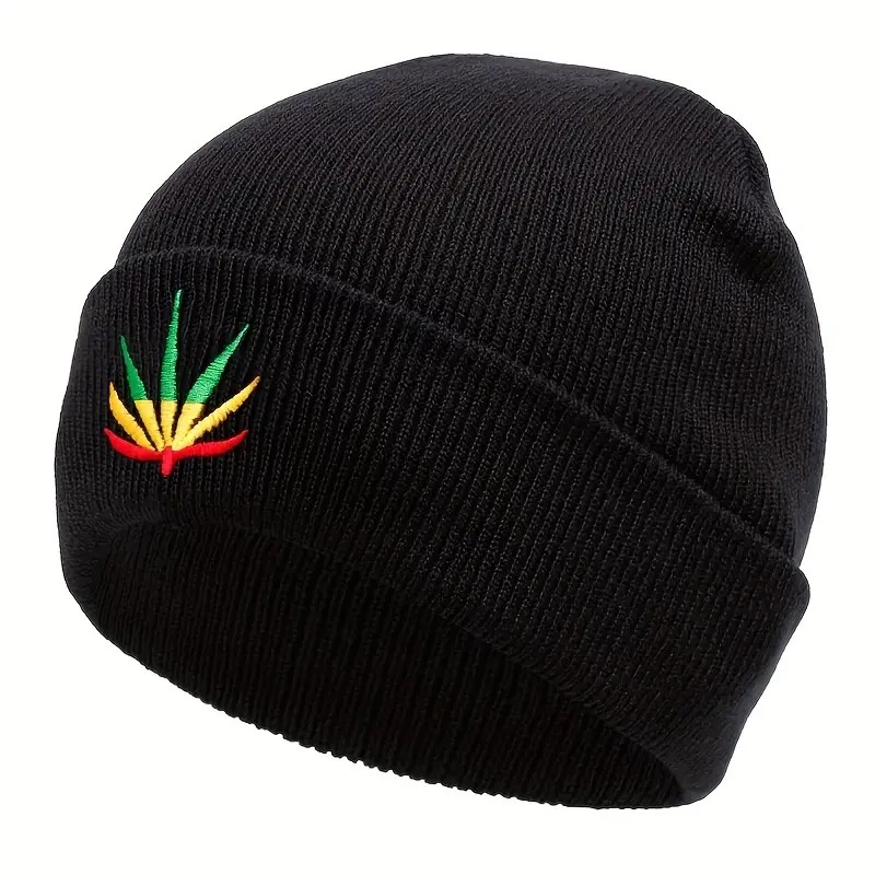 Unisex Hip-hop Retro Simple Style Maple Leaf Embroidery Eaveless Wool Cap display picture 2