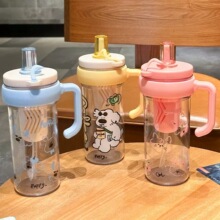 2025新款把手冰霸杯大容量塑料杯卡通可爱户外便携独立茶仓吸光杯
