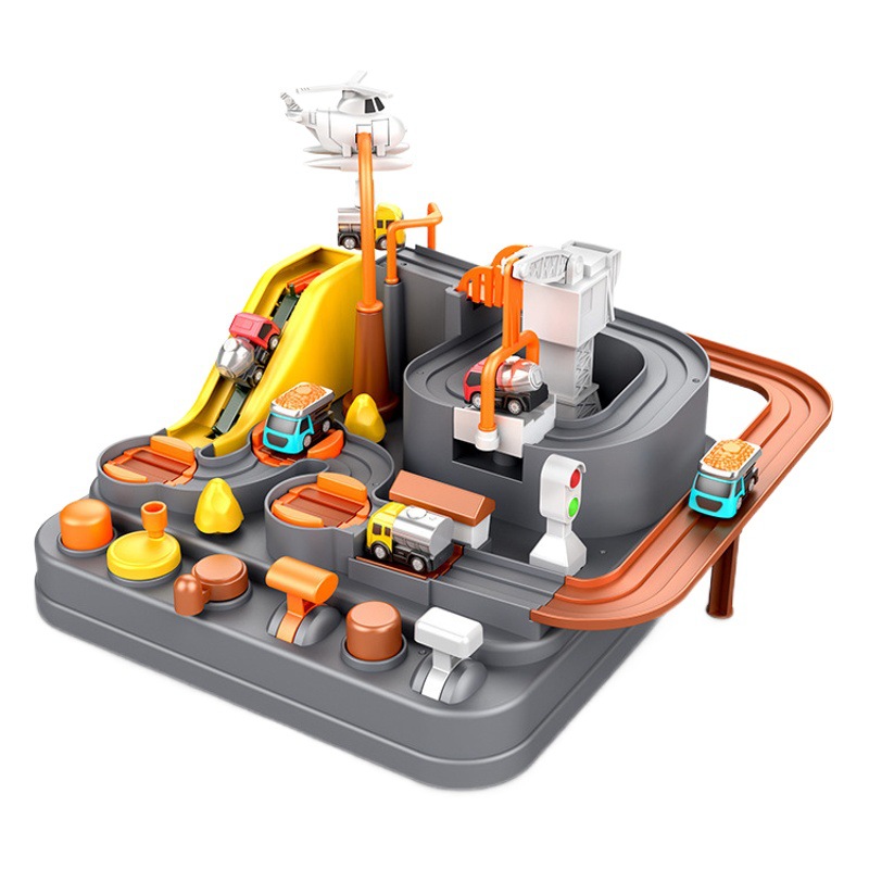 Nuevos juguetes de aventura de coche de ingeniería transfronteriza inercia pista deslizante juguetes educativos de novedad para niños