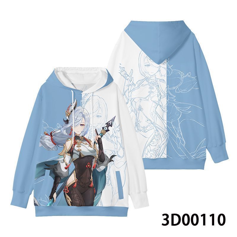 2023アマゾンの新商品の元神アニメの周辺の3dパーカーの半袖の日本の2次元のレジャー服|undefined