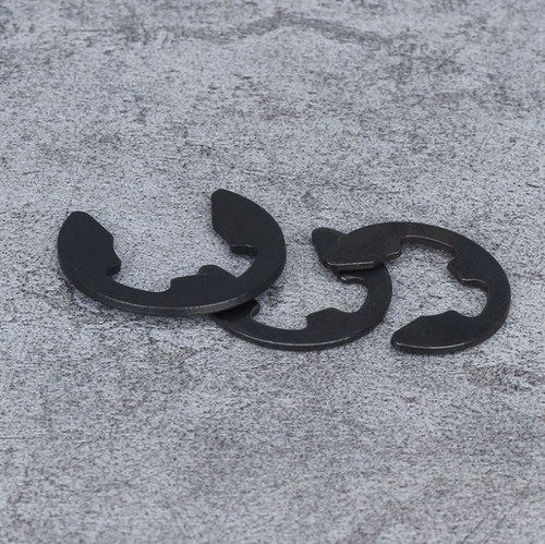 Stainless steel E-type spring clip open connector GB896 blackened E-shape shaft 65 manganese steel open retaining ring Ø1.2-15