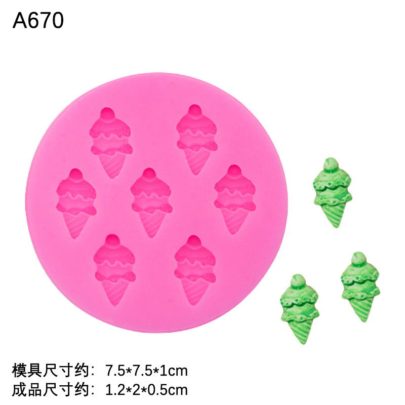 Mini simulación galleta postre helado pastel de silicona molde alimentos y juego arcilla cerámica suave